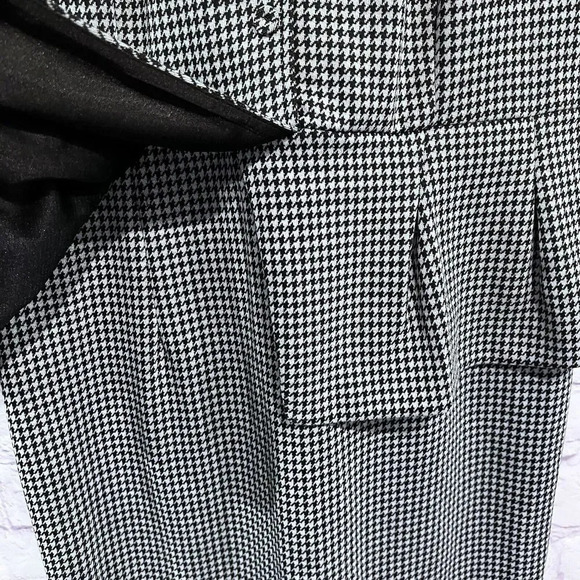 VFShow  Womens Peplum Dress‎ Size XXL Black Houndstooth Short Sleeve - Picture 6 of 13